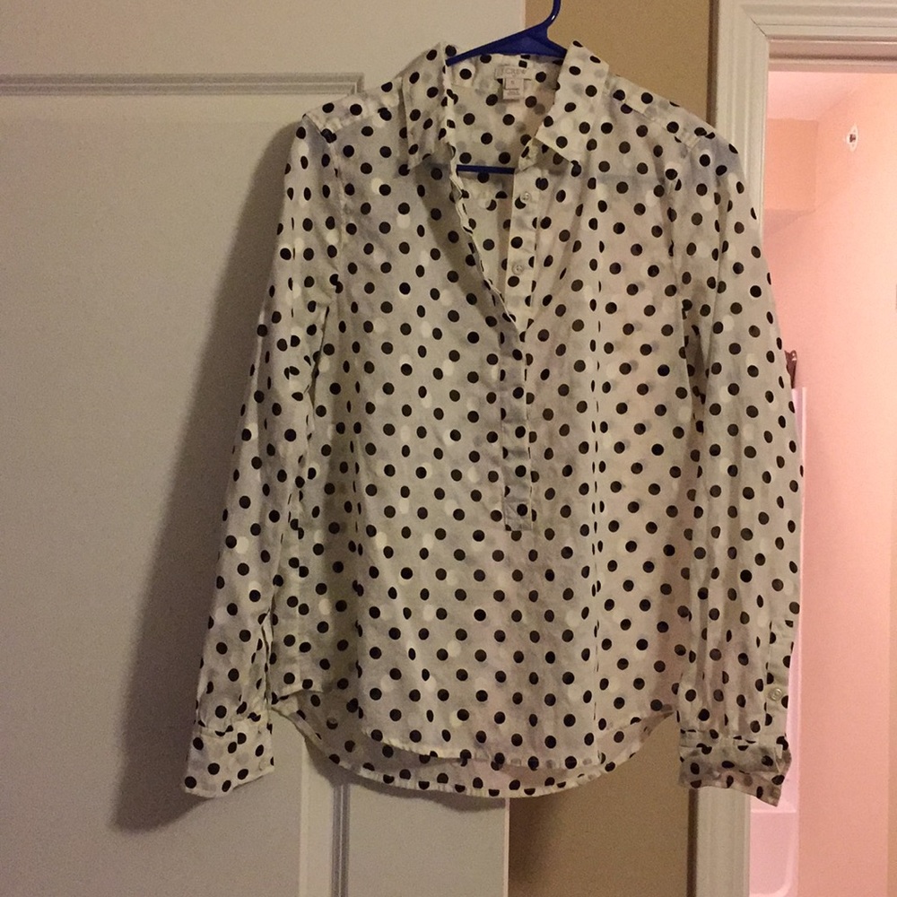 Polka dot half button down